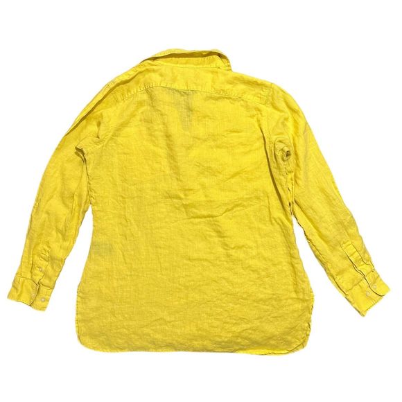 Lauren Ralph Lauren Exclusive Linen Shirt Yellow Size Large - Picture 2 of 9